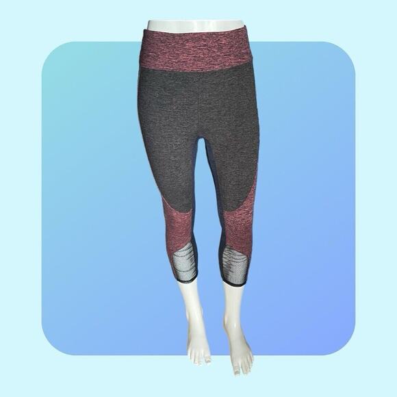 Free People FP Movement Dylan' Colorblock Heather High-Rise Leggings sz S Red - Picture 3 of 16